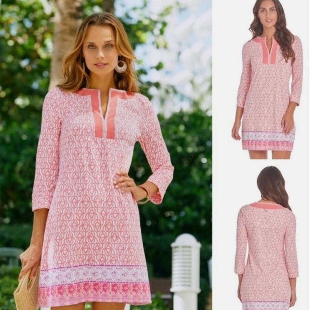 Cabana Life Pink and White Dress